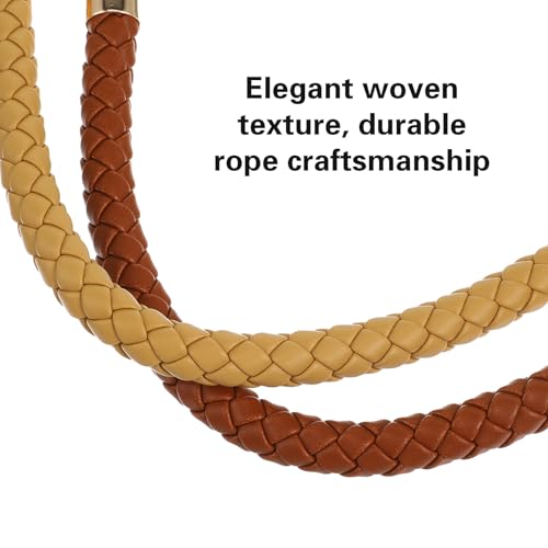 Afcabakila 12 Pack 6 Colors 11.8 Inch Shoulder Bag Purse Handles Short PU Leather Braided Purse Straps for Handbags DIY Replacement with Gold Lobster Clasps