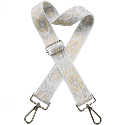 1.5" Wide Purse Strap Silver Hardware Adjustable Replacement Long Crossbody Bag Strap for Thick Shoulder Bags Canvas Handbags Straps - color: Silver Hardware-A-gary-2