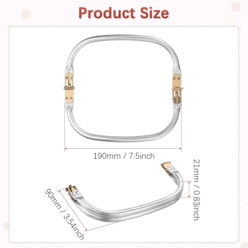 TIXIPEM 7.5IN Metal Purse Frame [2PCS] - Arc Rectangle Frame Kiss Lock Clasp Use for DIY Purse Handle Making Supplies & Sewing Bag Clutch Crafts - [Gold Tone] Bag Hardware Replacements - color: Gold Tone, size: 7.5IN