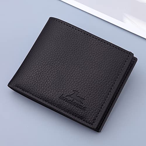Slim Wallet for Men with Coin Purse, Minimalist Wallet with Zipper, Bifold Mens Wallets with Credit Card Holder, PU Leather Men's Wallet with Money Clip, Carteras Para Hombres (BLACK) - color: BLACK