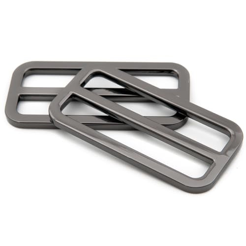 Loosco Flat Metal Adjuster Belt Sliders, 10 PCS Buckle Triglide for Strap Keeper Leathercraft Bag Belt Adjuster (Gunmetal,2") - color: Gunmetal, size: 2"