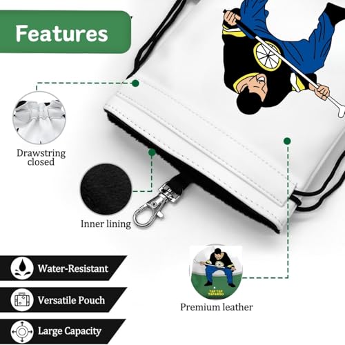 Artpreti Funny Golf Valuables Pouch,Golf Pouch Bag with Drawstrings Golf Tee Bag Pouch Leather Tee Ball Bag for Men Women - Tap Tap Taparoo - style: Golf Pouch Bag - Tap Tap Taparoo
