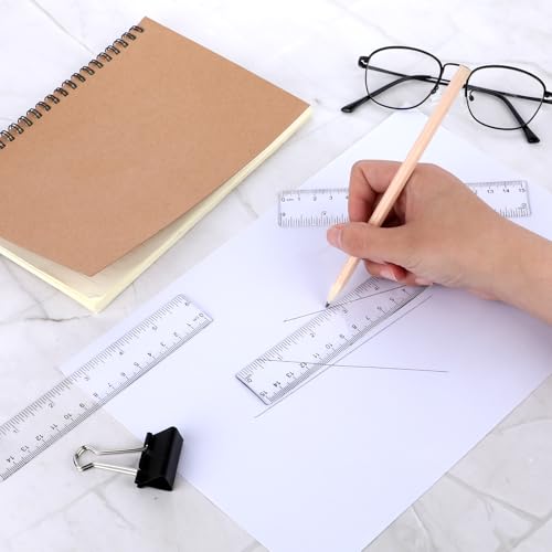 3 Pack 6 Inch Ruler Set Plastic Straight Ruler Transparent Measuring Tool Acrylic Clear Ruler for School Office Student - size: 3 x 6 Inch