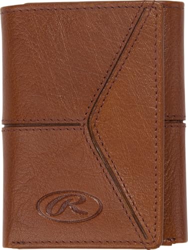 Rawlings | Men's Trifold Wallet Collection | Genuine Leather | Multiple Styles & Colors - color: Brown | Home Run Collection