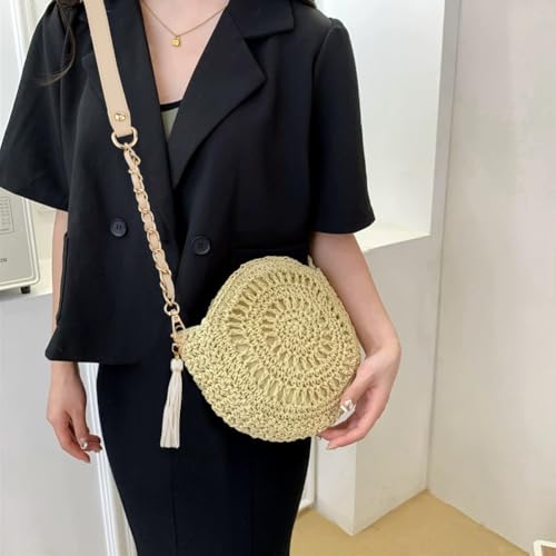 PU Leather Purse Chain Strap with Tassel Pendant 25 Inch Microfiber Leather Bag Chain Replacement Flat Handbag Handle for Women Shoulder Crossbody Bag Handbag DIY Crafts(Beige Gold) - color: Beige