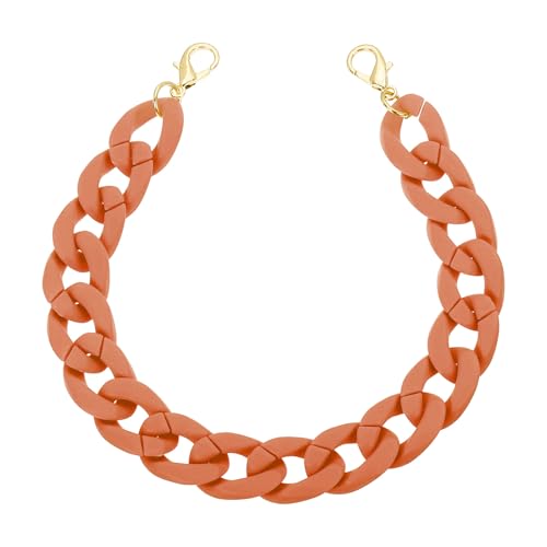 PATIKIL 15" Acrylic Purse Chain Acrylic Chain Linking Rings Light Orange - color: Matte Light Orange