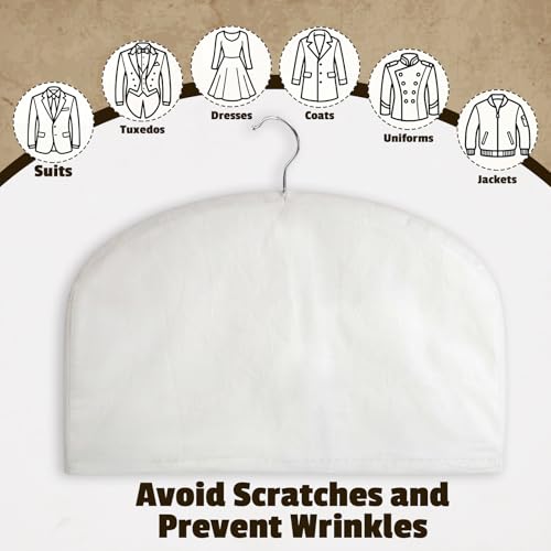 Tranqun 3 Pack 100% Cotton Shoulder Covers for Hanging Clothes Breathable