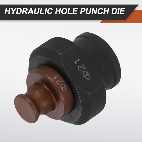 HARFINGTON Hydraulic Hole Punch Die 21mm Round Hole 40Cr Steel Electric Punching Kit for MHP-20 JP-20 Electric Punching Machine, Burgundy & Black - size: 21mm