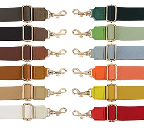 Allzedream Thick Purse Strap Wide Adjustable Replacement Crossbody Bag Handbag Leather Ends - color: Dark Brown-leather Tip