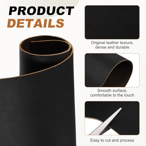 MECCANIXITY Genuine Leather Sheets, 15" x 15" 4-5 oz (1.8-2mm) Thick Full Grain Leather Sheet Tooling Precut for Carving Engraving Molding Embossing Stamping, Dark Brown - color: Dark Brown