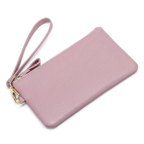 GOIACII Wallets for Women RFID Blocking Ultra Slim Real Leather Credit Card Holder Clutch - color: 1-2020-pink-1