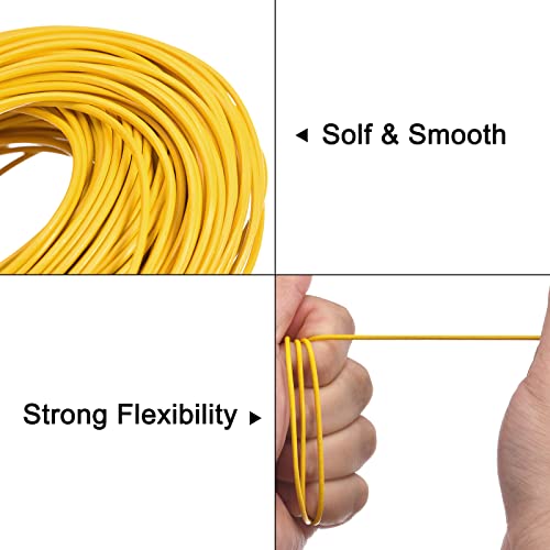 uxcell 11 Yards 1mm Round Leather Cord Lacing String for DIY Crafts Yellow - color: Yellow