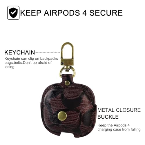 for AirPods 4 Case, Leather Full Body Shockproof Protective Cover (B) - color: B