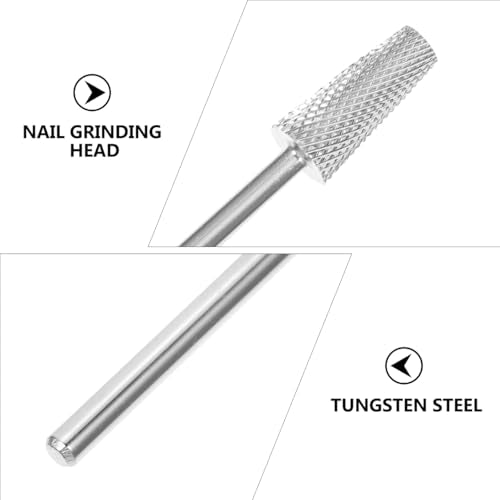 POPETPOP Nail Art Polishing Grinding Heads 2-Pack 1.57 Inch Manicure Drill | Nail Reshaping, Lightweight build - color: Silver 1x2pcs, size: 4x0.5cmx2pcs