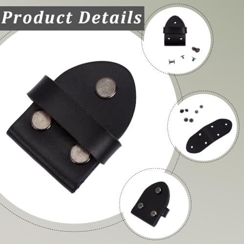GORGECRAFT Cowhide Belt Loop Keeper Leather Belt End Holder Stays Retainer Tool Watch Straps - color: Black