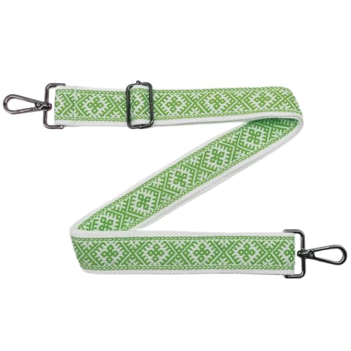 Purse Strap Bag Straps 1.5" Wide Adjustable Replacement Long Crossbody for Thick Shoulder Bags Canvas Handbags - color: Gunmetal Hardware-1203-green