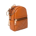 Mini Backpack Cute Cosmetic Bag for Women, Creative Cute Pendant Keychain Key-chains Keyrings PU Leather Makeup Bag Key Lipstick Card Holder Data Cable Organizer Zipper Pouch - color: Brown