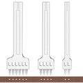 JONMON Prong Punch Tool Set - 5mm Leather Row Round Hole Tooth Punch Tool, 2/4/6 Prong Tooth Circular Cut Lacing Stitching Chisel DIY Leathercraft Punching Accessories Kits for Leather Craft Supplies
