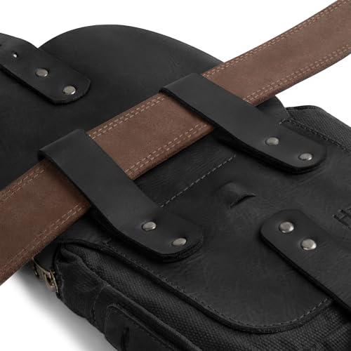 Hide & Drink, Survival Camping Pouch, Belt Loop, Rustic and Handy Tool Bag, Weather Resistant Outdoor Accessories, Traveling Essentials, Waxed Canvas, Handmade - color: Charcoal Black