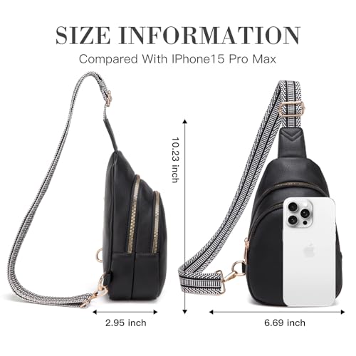 Viverte Crossbody Bags for Women Initial Sling Bag Cross Body Fanny Packs Personalized Gifts for Mom Women Wife - color: Black, style: N