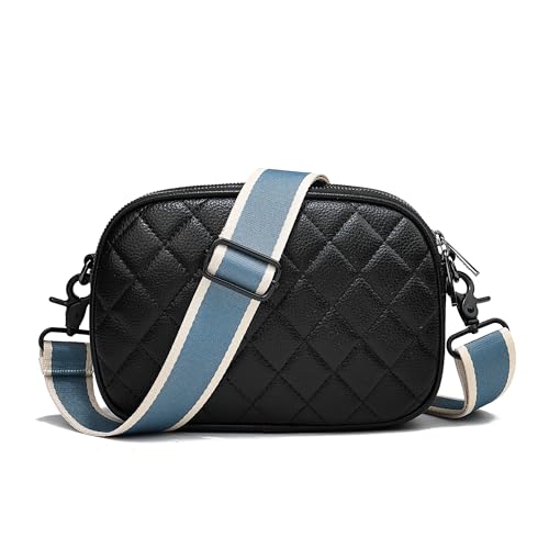 Wide Purse Strap Adjustable Replacement Crossbody Bag Strap Silver Hardware Shoulder Straps - color: Black Hardware-color Block-820