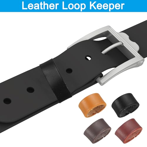 PATIKIL Leather Loop Keeper, Leather Loops Belt Keeper Loops Retainer Straps Replacement, - color: Reddish Brown, size: 1.3"/1.4"