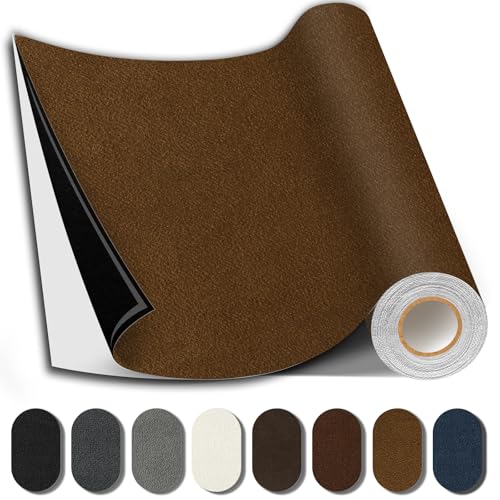 Fabric Repair Tape, Self-Adhesive Couch Patch for Furniture, Cloth | Suede, Self-adhesive, quick repair, strong stick, large size, couch repair patch, furniture repair tape, cut to size - color: Suede Brown, size: 3.5X79 Inch