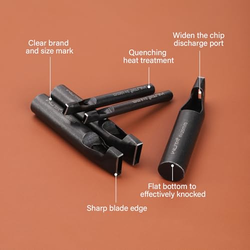 WUTA Rectangle Leather Hole Punch, High Carbon Steel Punching Tool, Hollow Punch Cutter for Leather Belt & DIY Crafting (2 * 6mm 1PC) - size: 2*6mm