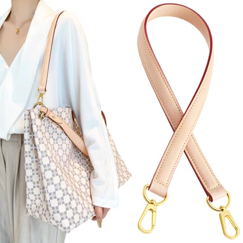 jiesinlov Vachetta Leather Replacement Straps Purse Shoulder Strap Accessories for Graceful Tote Hobo Speedy25 30 Alma And Dauphine pochette neno Bags (Wild0.7in,L25.6in-Apricot) - color: W0.7in&l25.6in-apricot