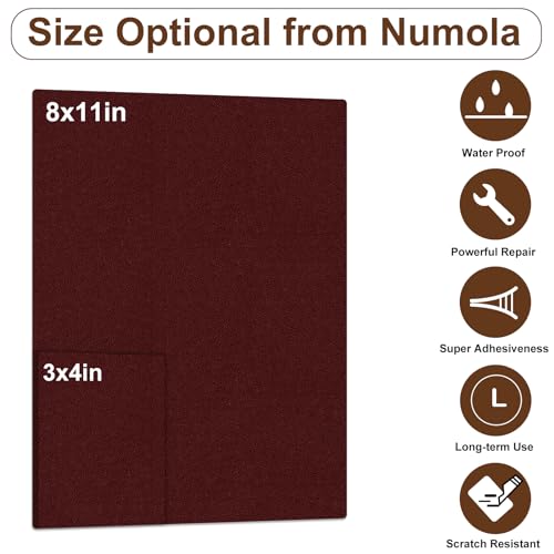 Numola Leather Repair Patch, 3×4 Inch Self-Adhesive Dark Wine Red | Vinyl Repair Tape; Fixes Scratches, Holes, And Tears; Ideal For Couch, Car Seat, Sofa, Chair, Diy Upholstery; First-Aid - color: Dark Wine Red, size: 3×4inch