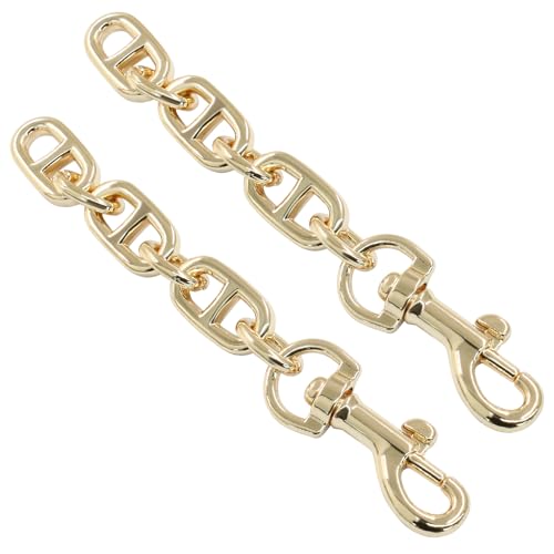 Purse Strap Extender, Gold, 2Pcs | 4.7 Inch, Metal Chain, For Shoulder & Crossbody Bag - color: Gold