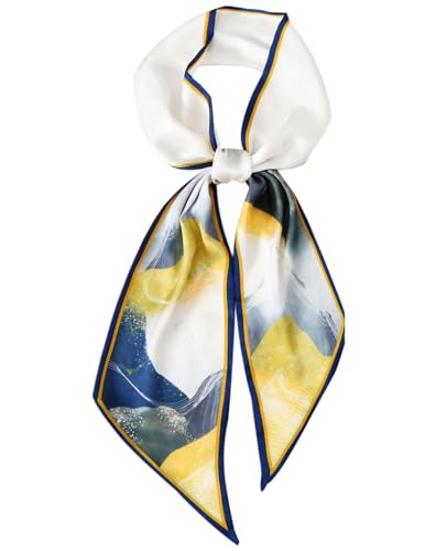 Head Scarf Purse Handle Neck Satin Hair Scarfs For Bag Lightweight Silky Long Thin Women's Fashion Scarves 59 * 5.9” - color: H17-underwater World(59*5.9inch)