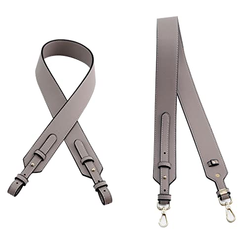 Grain Leather Purse Strap Adjustable Crossbody Replacement Straps for Handbags Monk Head Screws Detachable - color: Grey-long Type, size: Silver Clasps