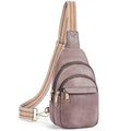 BOSTANTEN Sling Bag for Women Leather Crossbody Bags Fanny Pack Chest Bag for Travel - color: A-purple