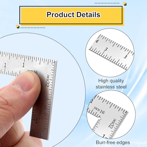 4 * 6 inch L Shaped Ruler Mini Measuring Tool, Ruler with Stainless Steel High Precision Edge for Woodworking, Tiling, and Engineering Drawing (2 * 4 inch) - size: 2*4 inch