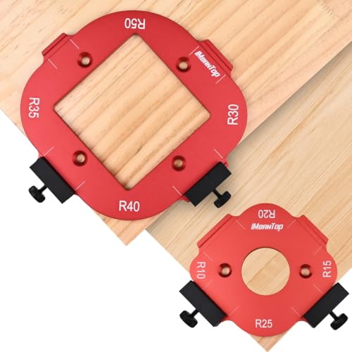 Router Corner Radius Template Router Radius Jig Aluminum Alloy Router Templates for Woodworking Router Corner Jigs and Templates R10/R15/R20/R25/ R30/R35/R40/R50 Use with Router Table - color: Red
