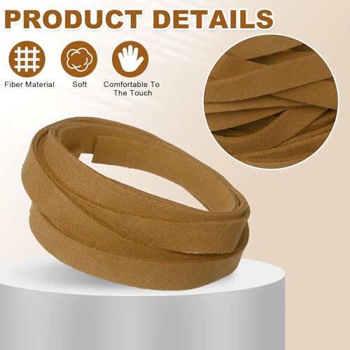 uxcell 10Pcs 1 Yard 10mm Wide Flat Leather String Cord, 1.4mm Thick Craft Suede Strap Braiding Lacing Strips Rope for DIY Leather Crafts Necklace Bracelet Collars Belts, Yellow Brown - color: Yellow Brown