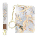 Credit Card Holder, Small RFID Wallet Slim Leather Card Organizer Case - color: B-Grey Marble, size: Wrist Strap