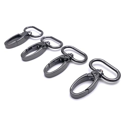 Swivel Lobster Clasps 1 inch Swivel Snap Hooks for Purses Bag | 20pcs 1" Gunmetal Metal for Handbag Backpack Crossbody Bag Hardware Webbing Dog Collars Keychain Lanyard Strap Craft Making - color: Gunmetal, size: 1 inch