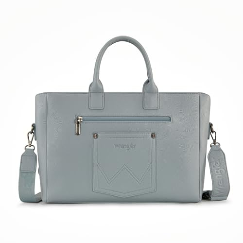 Wrangler Work Tote Bag for Men and Women Business Teacher Bag Large Capacity Briefcase Handbag with Adjustable Strap - color: Jean