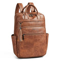 Laptop Backpack for Women 15.6 inch Travel Leather Backpack Purse Work Computer Backpacks for Business College Brown - color: Brown