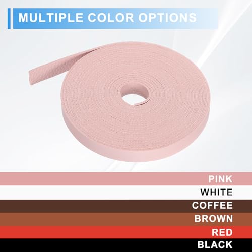 uxcell Leather Straps, 0.4 Inch Wide 157 Inch Long Soft Flat Leather Strips Cord for Craft Projects Tooling Belt Bag Making, Pink - color: Pink, size: 0.4 Inch Wide 157 Inch Long