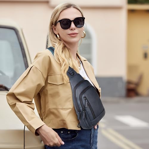 CLUCI Crossbody Bags for Women Men,Leather Sling Bag Cross Body Backpack for Woman Gifts for Women Birthday Unique - color: 1-1 Blue