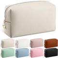Kigeli Leather Makeup Bag PU Leather Cosmetic Pouch Wide-open Waterproof Toiletry Organizer with Dividers Travel Bag Birthday Valentine's Day Gifts for Women Friend Sister Daughter BFF(Beige) - color: Beige
