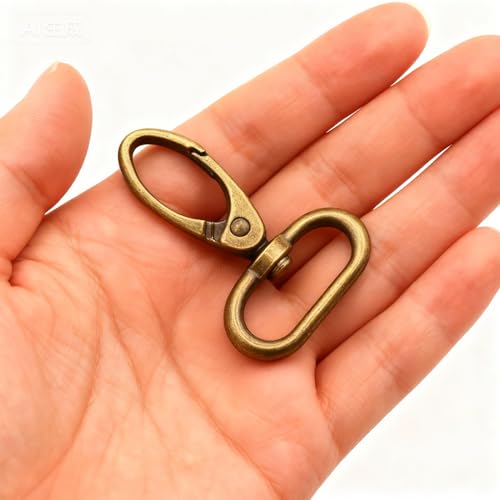 Swivel Lobster Claw Clasps 1.5 Inch 15pcs - Heavy Duty Metal Clasps with Secure Lock, Curved Snap Hooks for Bags, Jewelry Making, Keychains, Lanyards & DIY Craft Supplies (Antique Bronze, 1.5 inch) - color: Antique Bronze, size: 1.5 inch