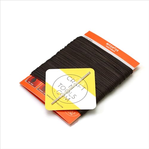 Brown 1.2mm RITZA 25 Tiger Thread for Leather Craft | Waxed Polyester Saddlers Thread - color: 1,2 mm - Brown - 50 meters
