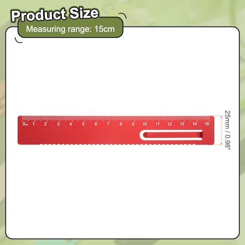 HARFINGTON 3pcs Straight Ruler 15cm Metric Metal Aluminum Alloy Measuring Bookmark Clip Ruler Scale Tool for Measure Study Reading Classroom Office, Red - color: Red, size: 15cm