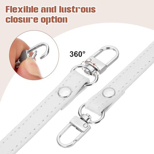 PATIKIL Leather Purse Handle Strap, 2 Pcs 13 Inch Leather Purse Strap Replacement DIY Women Clutch Bag Handbag Top Handle Strap Repair Accessories, White - color: White, size: 13 Inch