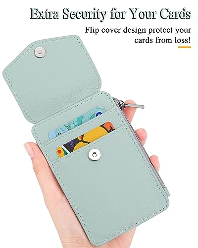 Teskyer ID Badge Holder with Lanyard, Lanyard Wallet, Lychee Mint Green - color: Lichee Light Green, size: 3.1" x 4.7"