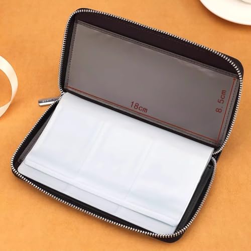 60 Slots Credit Card Holder Wallet Business Card Organizer Wallet Zipper PU Leather Credit Card Bag Large Capacity Credit Card Case Debit Card Storage Bag Gift Card Holder Black - color: Black